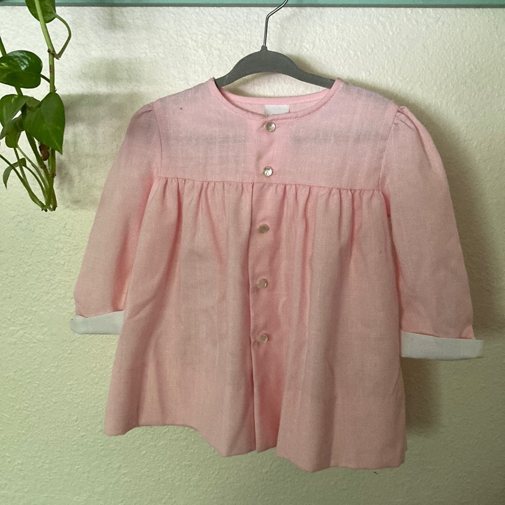 Vintage 1980s Toddler Girl button up dress